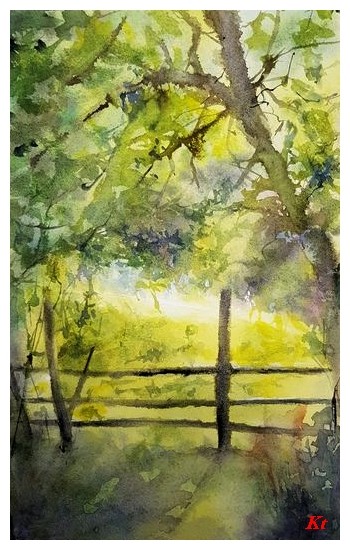 Paysage avec barrière